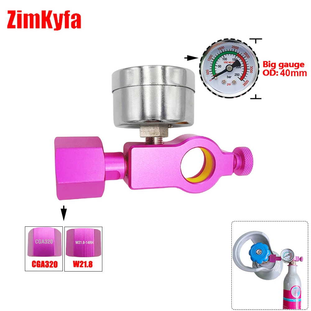 

Soda Co2 Cylinder Tank Refill Fill Station Adaptor Fit SodaStream Quick Connect Pink Cylinder With W21.8-14 CGA320 Connect