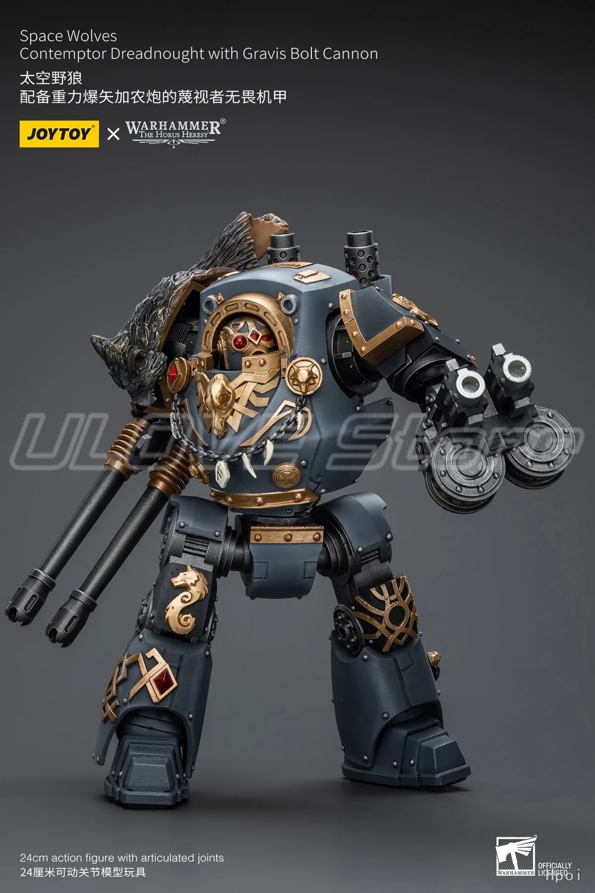 En Stock Original JOYTOY Warhammer 40K Space WolvesContemptor Dreadnought con Gravis Bolt Cannon 1/18 modelo de figura de acción Juguetes