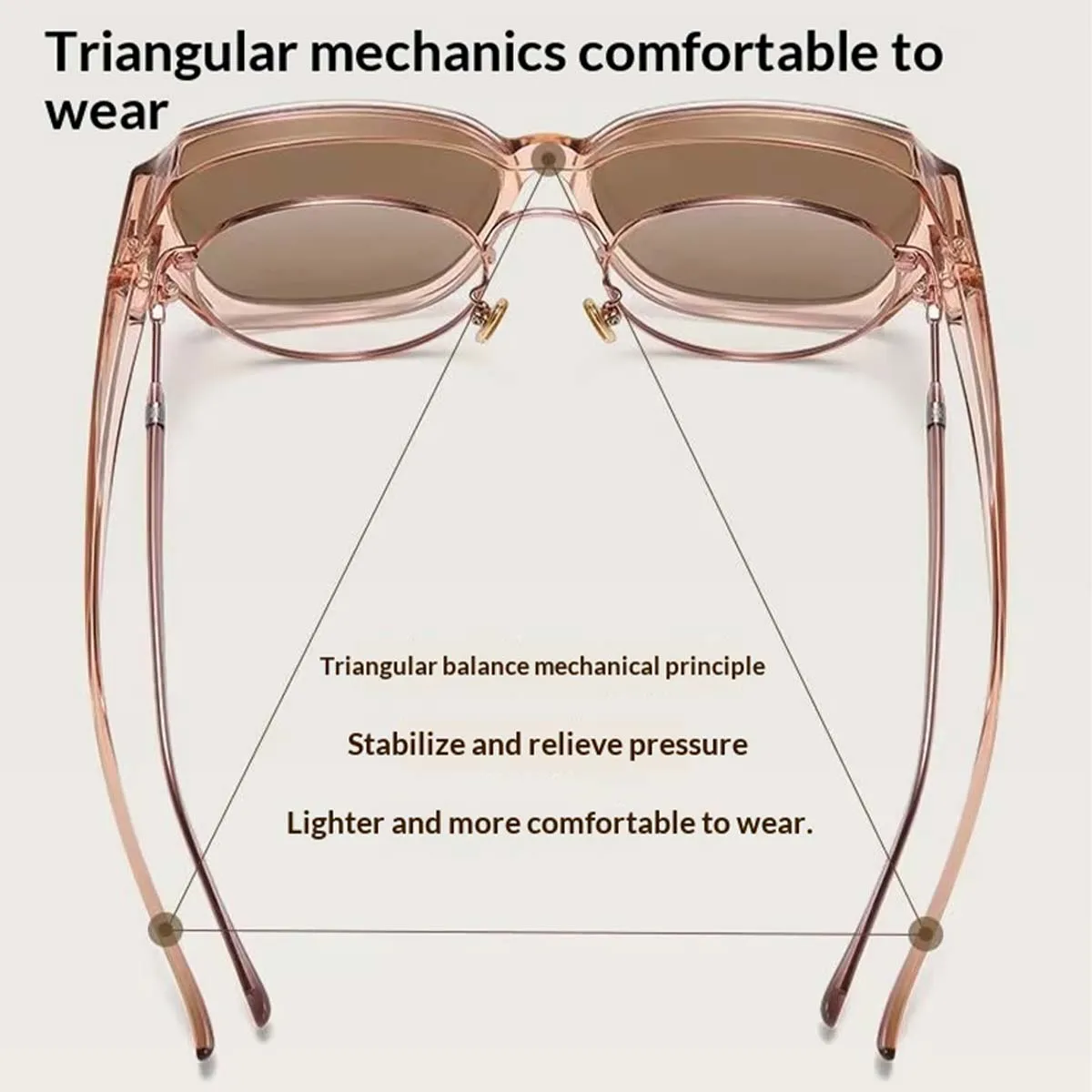 VOPHA Sonnenbrillen zum Aufklippen über Korrekturbrillen, Sonnenbrillen für Damen und Herren T01 – Detail 4