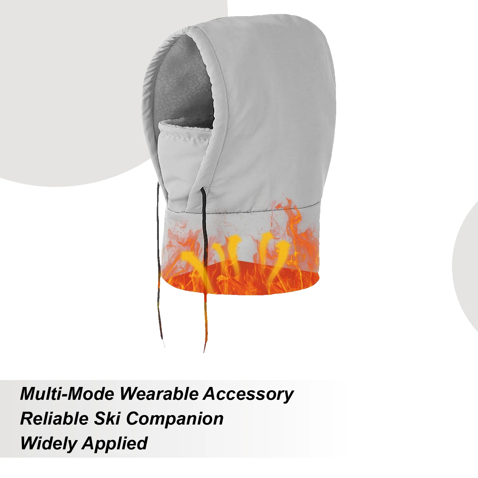 

Ski Hood Waterproof Fleece Hat With Drawstring Cold Weather Thermal Ski Face Cover For Runners Cyclists Women Motorcycle Cycling