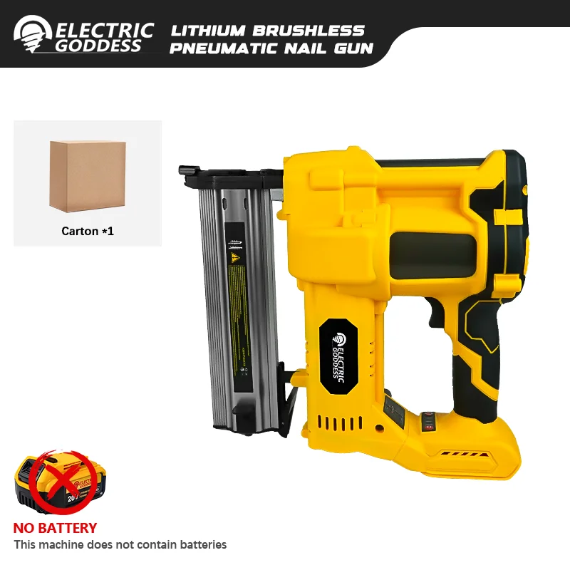 50mm Borstelloze Elektrische Schiethamer Diepte Aanpassing Tacker Nietmachine F50 Meubels Nietpistool Voor Dewalt 20V Batterij pin