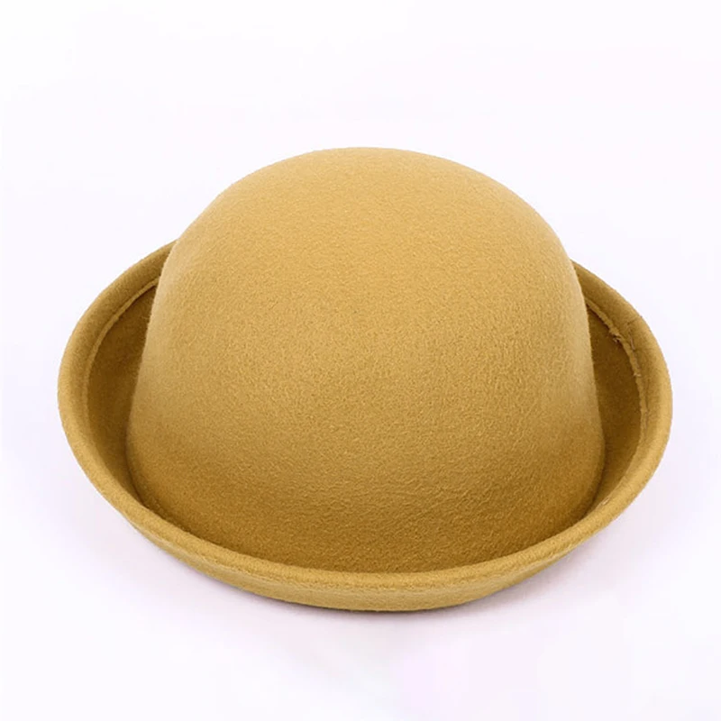 Children Adult British Retro Small Round Hat Bowling Hat Fe Classic Party Hat Rolling Church Derby Bowling Hat  Accessories