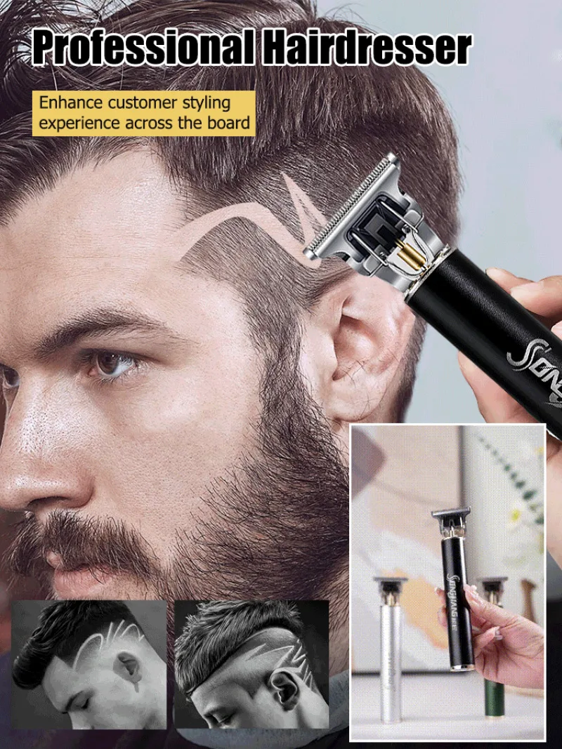 Electric Hair Clipper Multifunctional Haircut Carving Bald Shaving Hair Trimming Beard Shaping Hair Cutting Rechargeable image 2