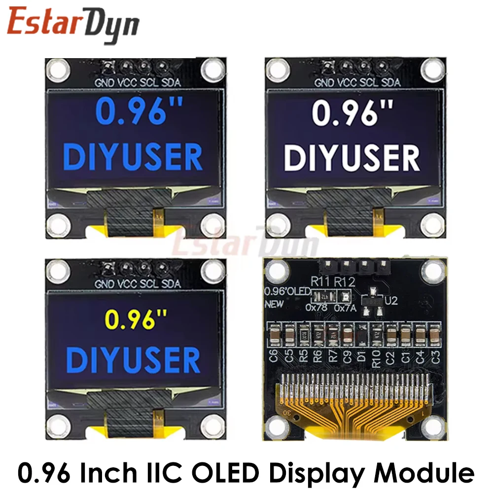 0.96 inch oled IIC Serial White/Blue/Yellow Blue OLED Display Module 128X64 I2C SSD1306 12864 LCD Screen Board for