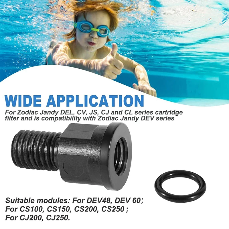 R0557100 Pressure Gauge Adapter with O-Ring Seal,Compatible with Zodiac Jandy Cs Series Cartridge Filters