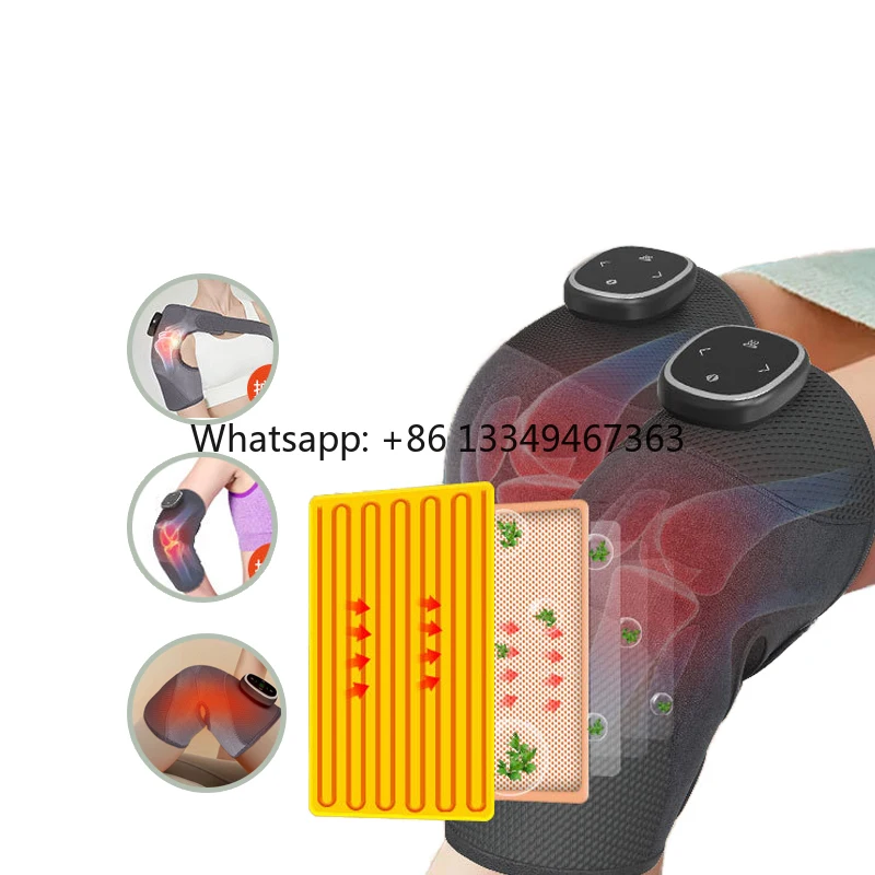 2024 New Products Knee Pain Relief Electric Heating Therapy Knee Vibration Massager Heated Knee Massager with Heat