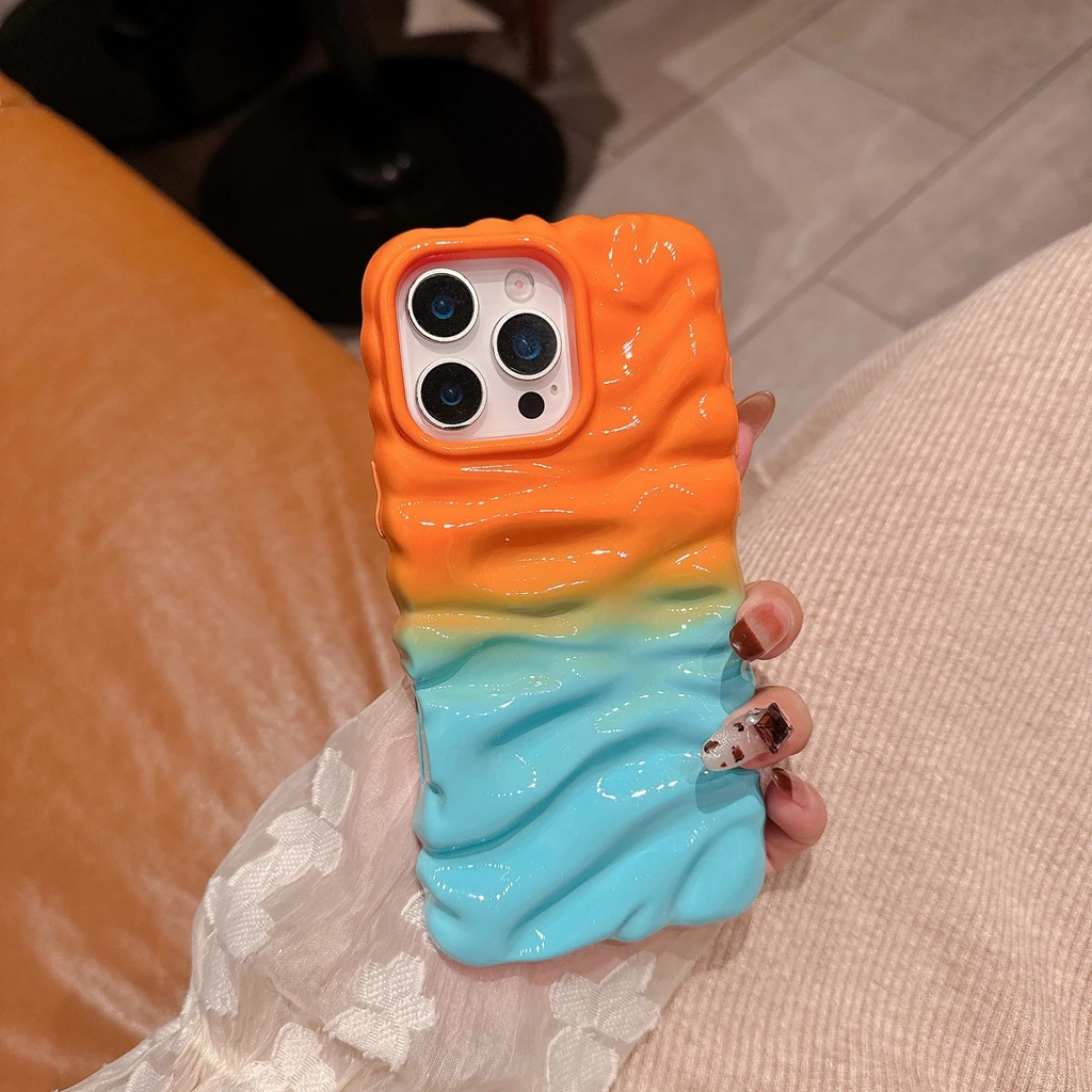 أنيق اللون الاصطدام لصق كريم التجاعيد نمط للصدمات واقية غطاء الهاتف القضية آيفون 17 16 15 14 برو ماكس #4