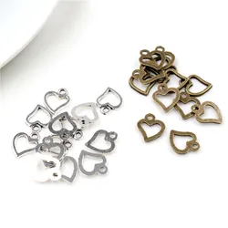 10x8mm 50pcs Antique Bronze Silver Plated Heart Handmade Charms Pendant:DIY for bracelet necklace