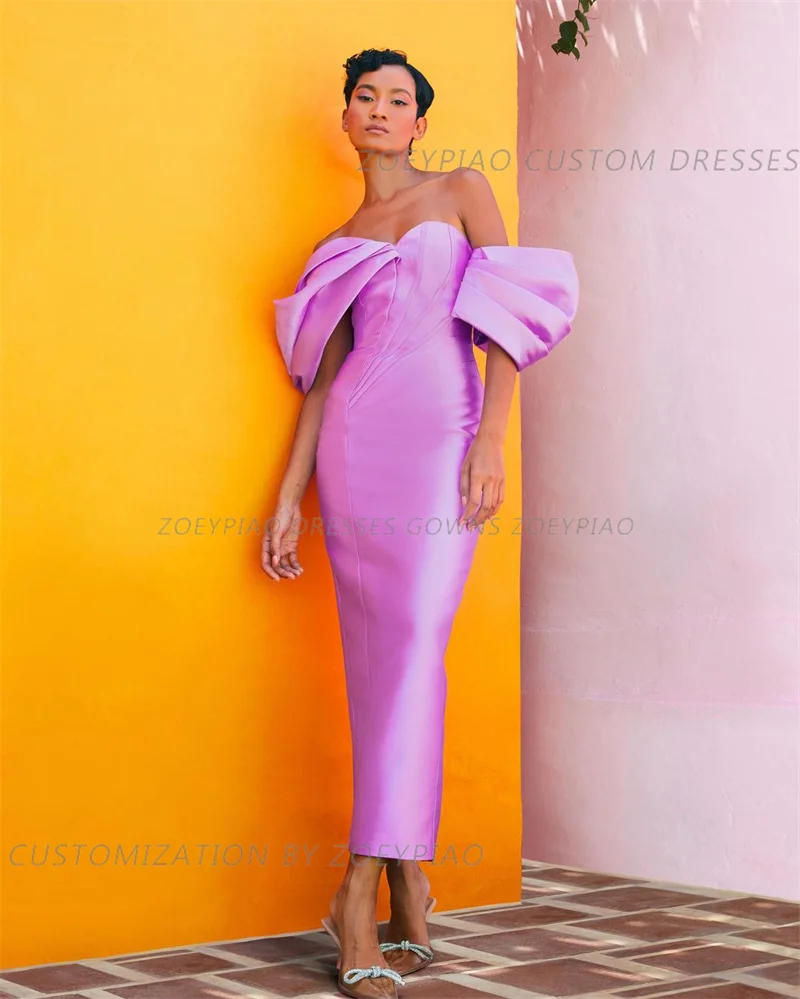 Vestido De noche De satén para mujer, prenda Formal De color púrpura, lavanda, para fiesta De graduación y Club, 2024