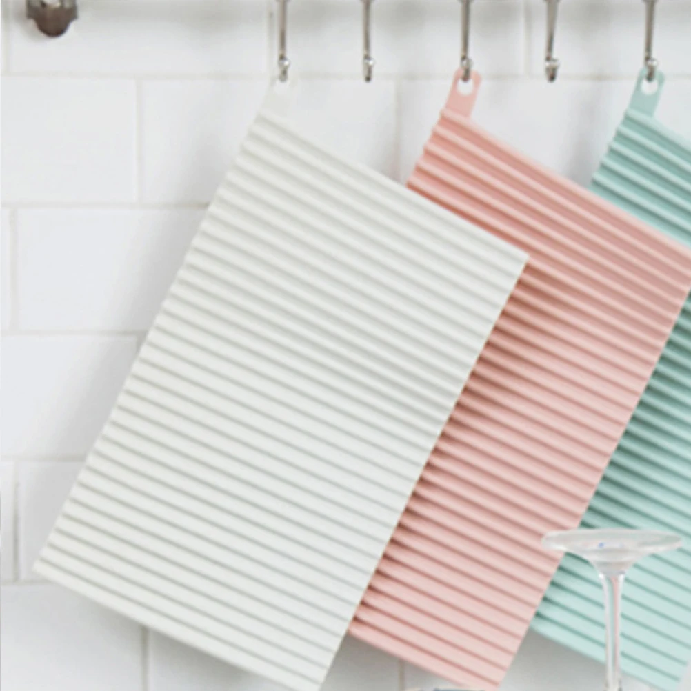 Silicone Heat Resistant Pads Insulation Coaster Kitchen Mat Non Slip Drying Eco Friendly Water Resistant Smooth Edge