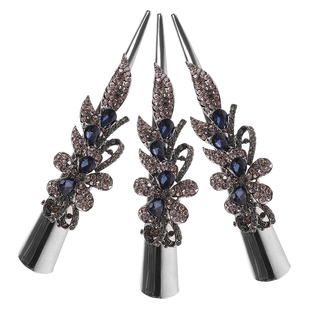 

3Pcs Retro Metal Hair Clips Sparkling Crystals Vintage French Barrettes for Women Hairstyles Snap Hair Clips for Girls