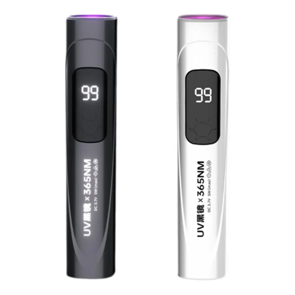 

UV Flashlight For Banknote Pet Urine USB Rechargeable Power Display Black Light High Accuracy Multi Purpose Tool
