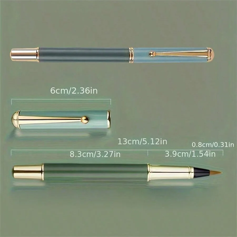 1 Stift mit sanfter Schreibfunktion und tragbarem Stiftgehäuse, 10 schwarze Tintenpatronen, geeignet für Anfänger zum Üben der Kalligraphie mit weichem Pinsel – Detail 2