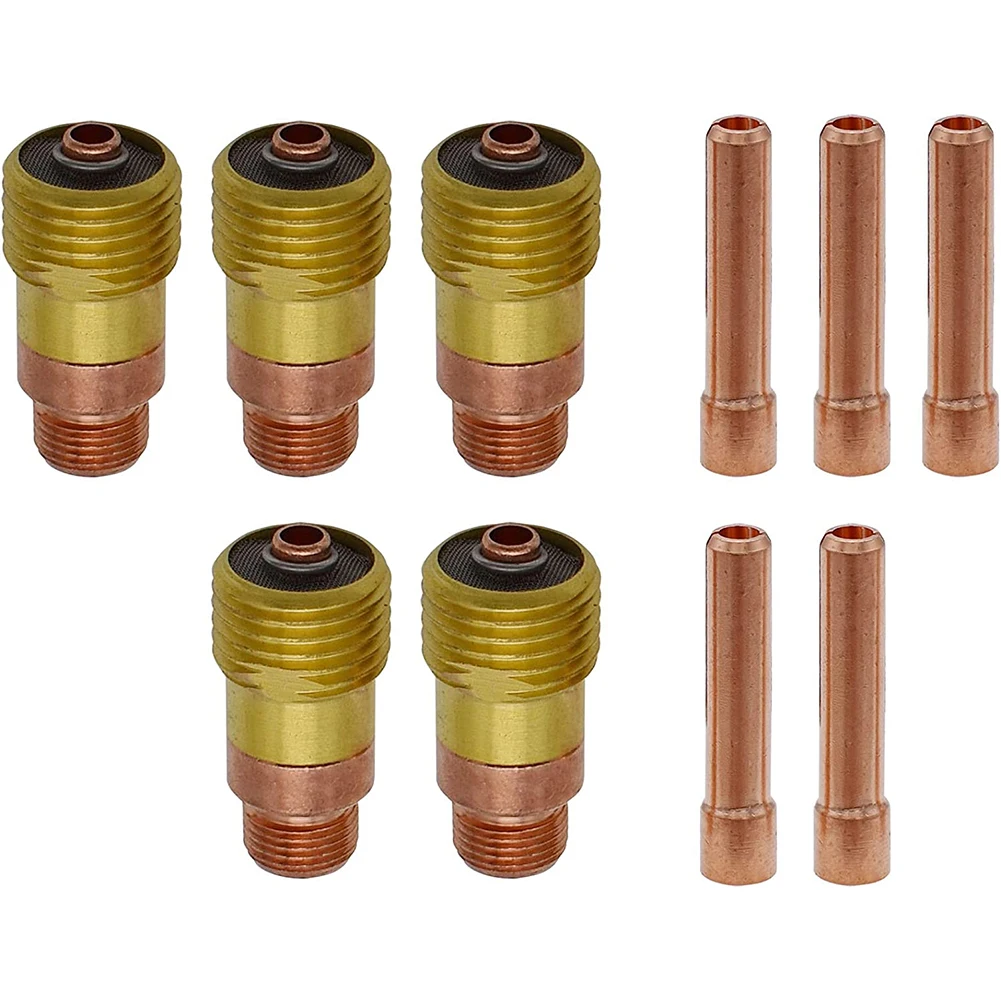 

10pcs TIG Gas Lens 17GL332 And Collet Kit 10N24S 3/32 For DB SR WP 17 18 26 Welding Torch Professional Welding Accessories
