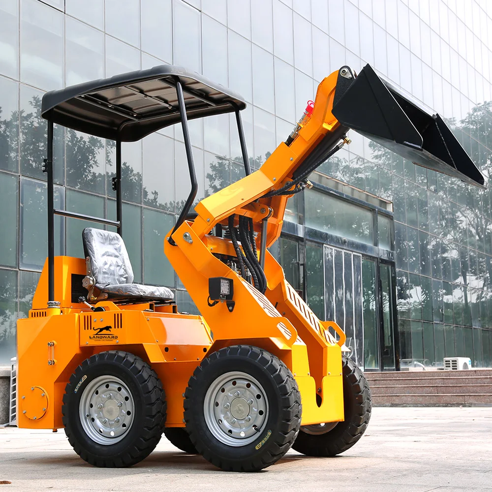 

Landward Mini Wheel Skid Steer Loader Custom CE Euro 5 Diesel Engine Front End Loader Compact Skid Steer With Attachments Prices