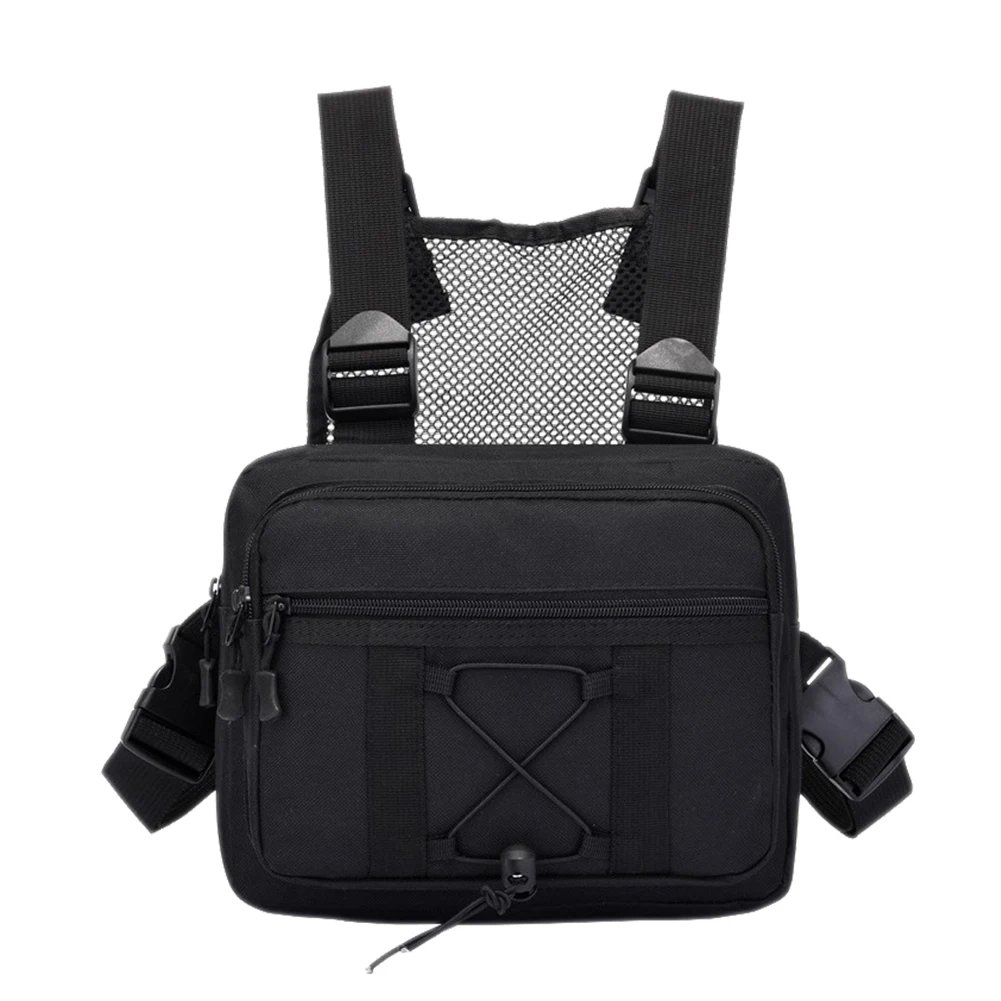 Men Molle Shoulder Vest Bags Anti-Theft Oxford Daily Messenger Bag Adjustable Safe Multifunctional Portable for Outdoor Camping