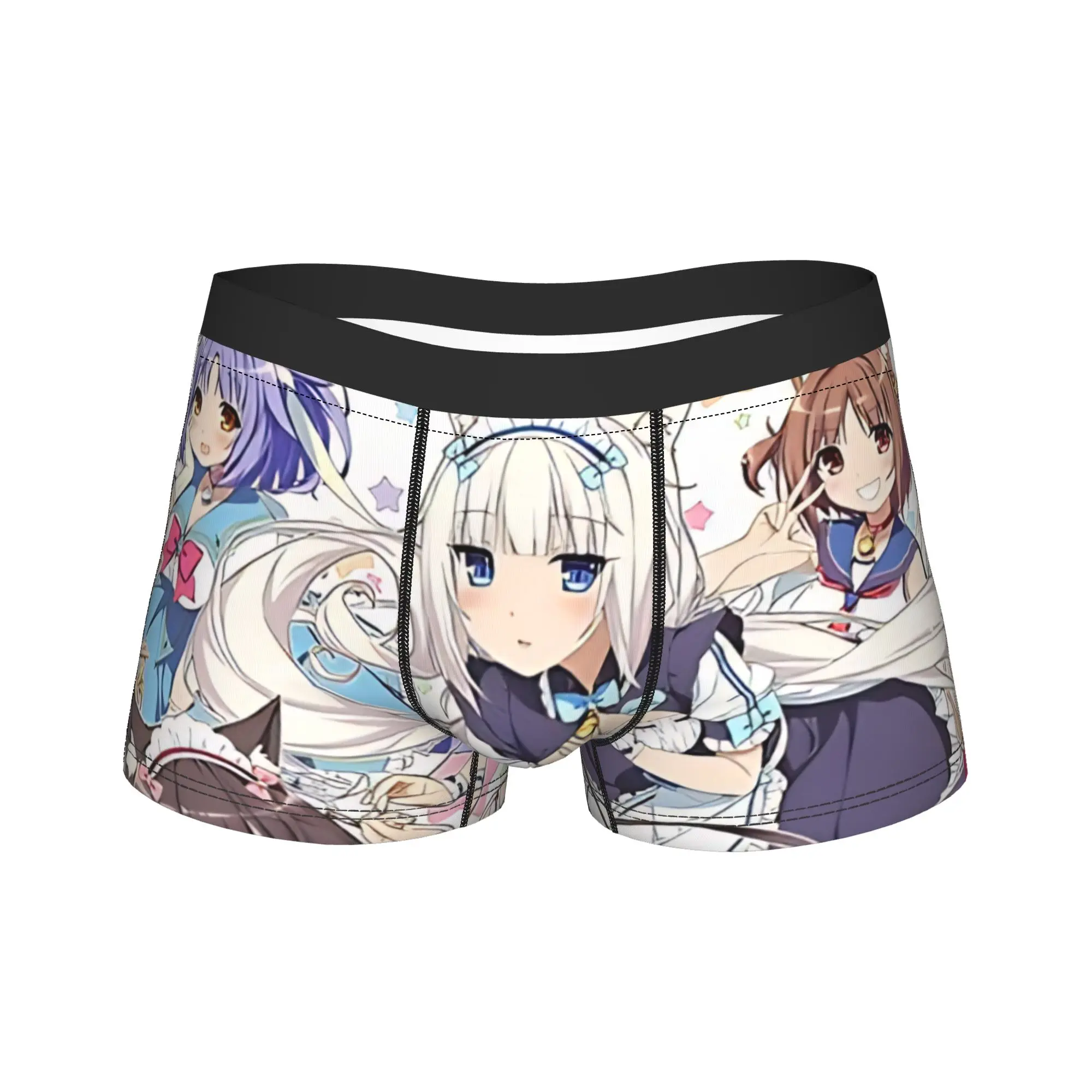 

Men Nekopara Boxer Briefs Shorts Panties Soft Underwear Chocola Vanilla Kashou Shigure Homme Funny Plus Size Underpants