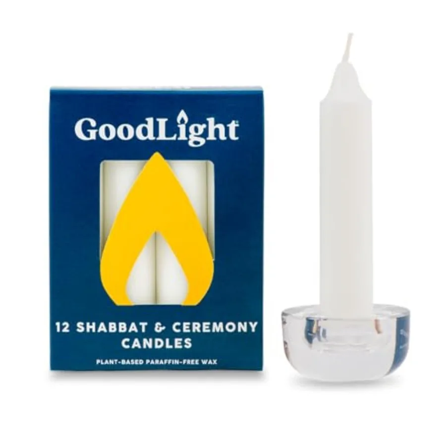 

Paraffin-Free Shabbat and Sabbath Ceremony Candles, Vegan Palm Wax, 3-Hour Burn Time,White