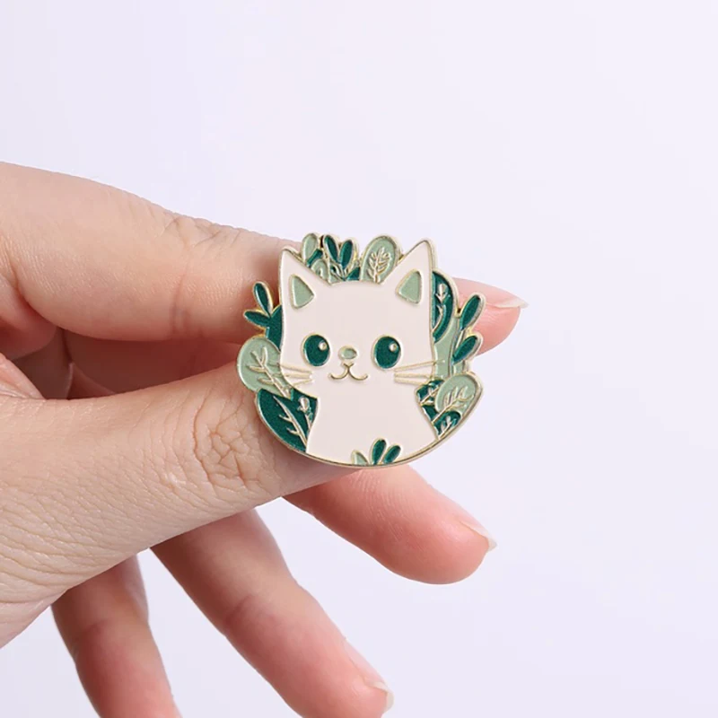 Glücksausschmung Katzen-Kollektion: Emaille-Pins, Anime-Katzenmädchen, Zaubertrank, Schwarze Katze, Elfenkatze & Blumen-Broschen, Rucksack- und Revers-Pins – Detail 14