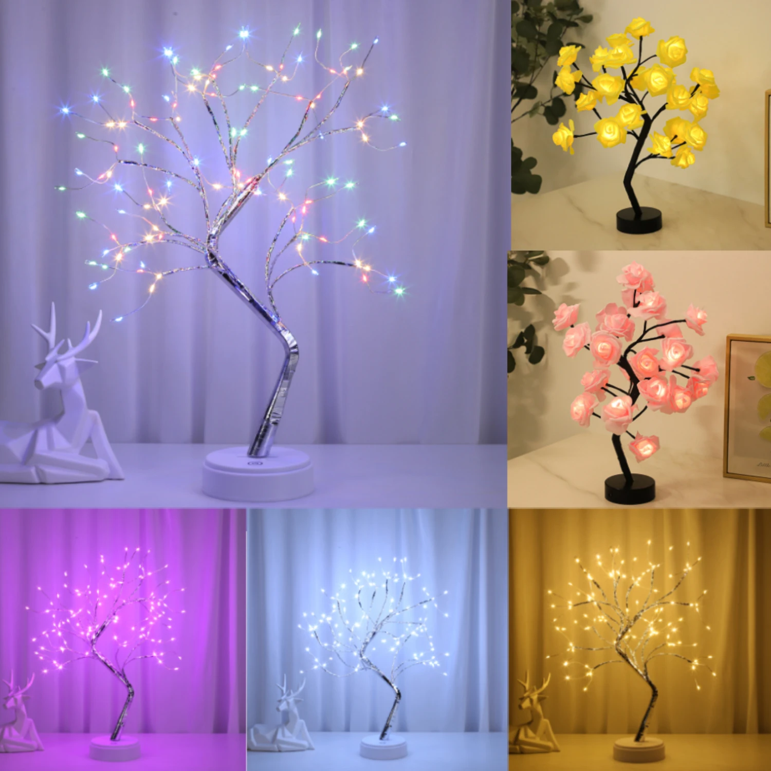 Interruptor de luz árvore Bonsai, transformar o seu espaço com mesa impressionante, adornado com 108 luzes LED brilhantes, projetá-lo, 20 ", novo