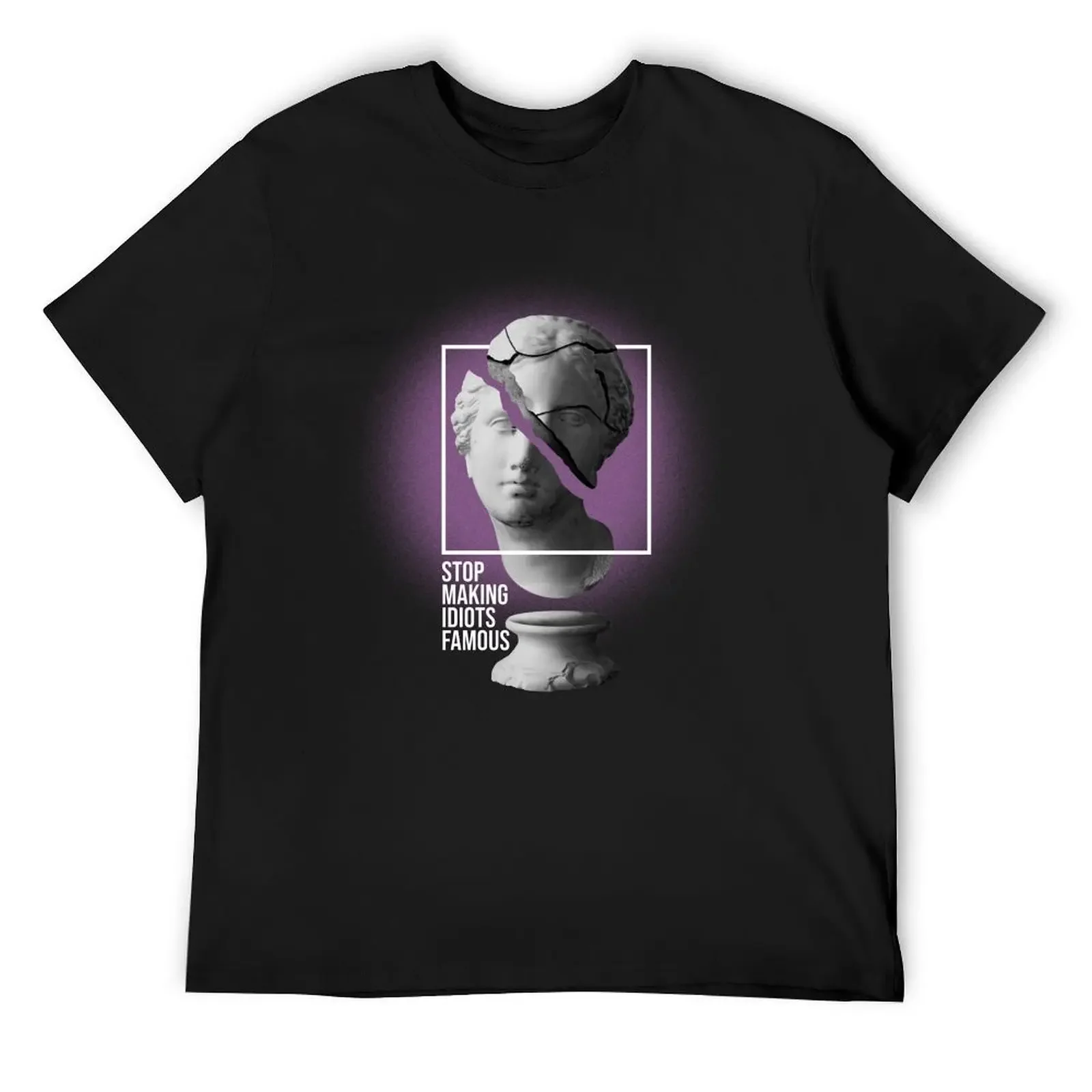 

Vaporwave Stop making idiots famous - Stupid People T-Shirt plus size tops tees mens t shirts