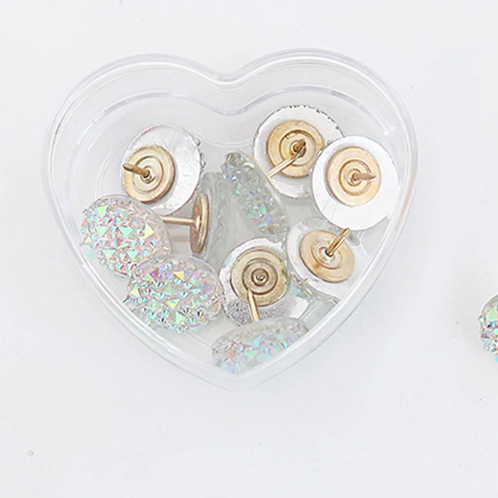 

10 Pcs Rhinestone Thumbtack Jumbo Tacks Small Pushpins Map Home Accessory Daily Use Thumbtacks Metal Delicate Travel