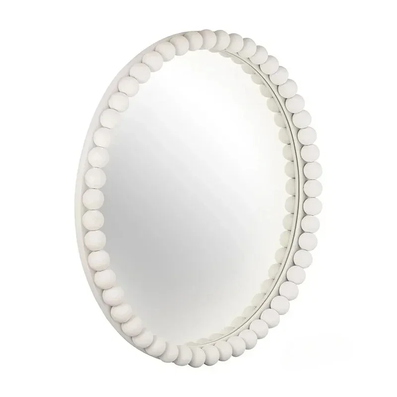 

pg45French retro bathroom bathroom round wall hanging decorative mirror living room entrance fireplace wall hanging mirror
