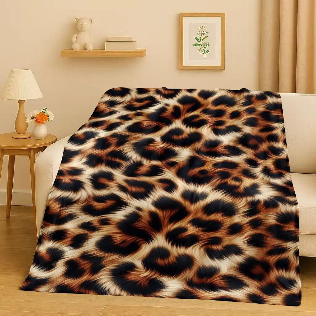 

3D Zebra Tiger Leopard Beast Stripe Print Art Flannel Blanket,Ultra Soft Warm Plush Throw for Home Bedroom Bed Sofa Cover Office