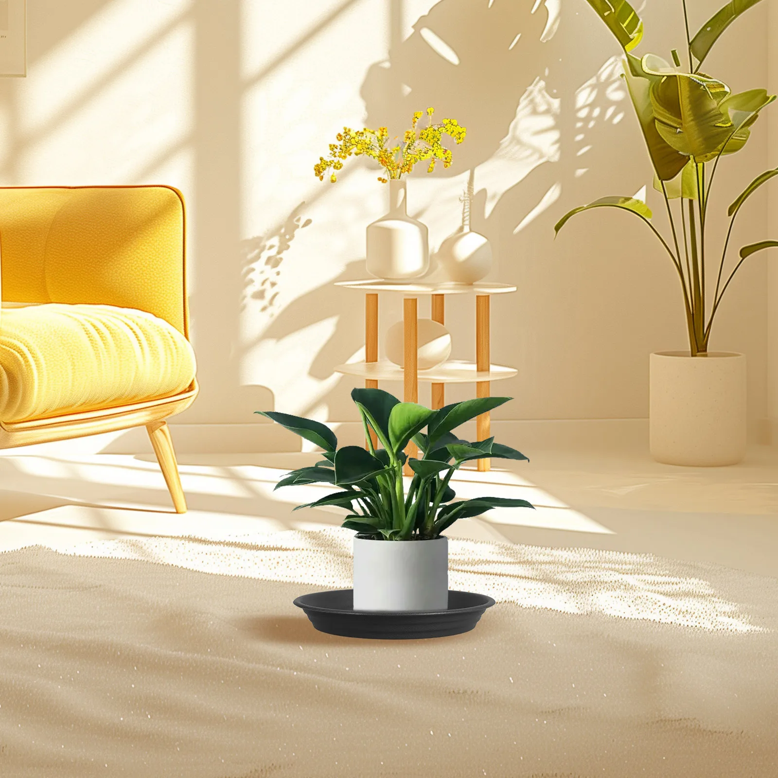 

5pcs Flower Pot Tray Drip Sturdy Thickened Water Collection Compatible Fit Lightweight Indoor Garden Saucer