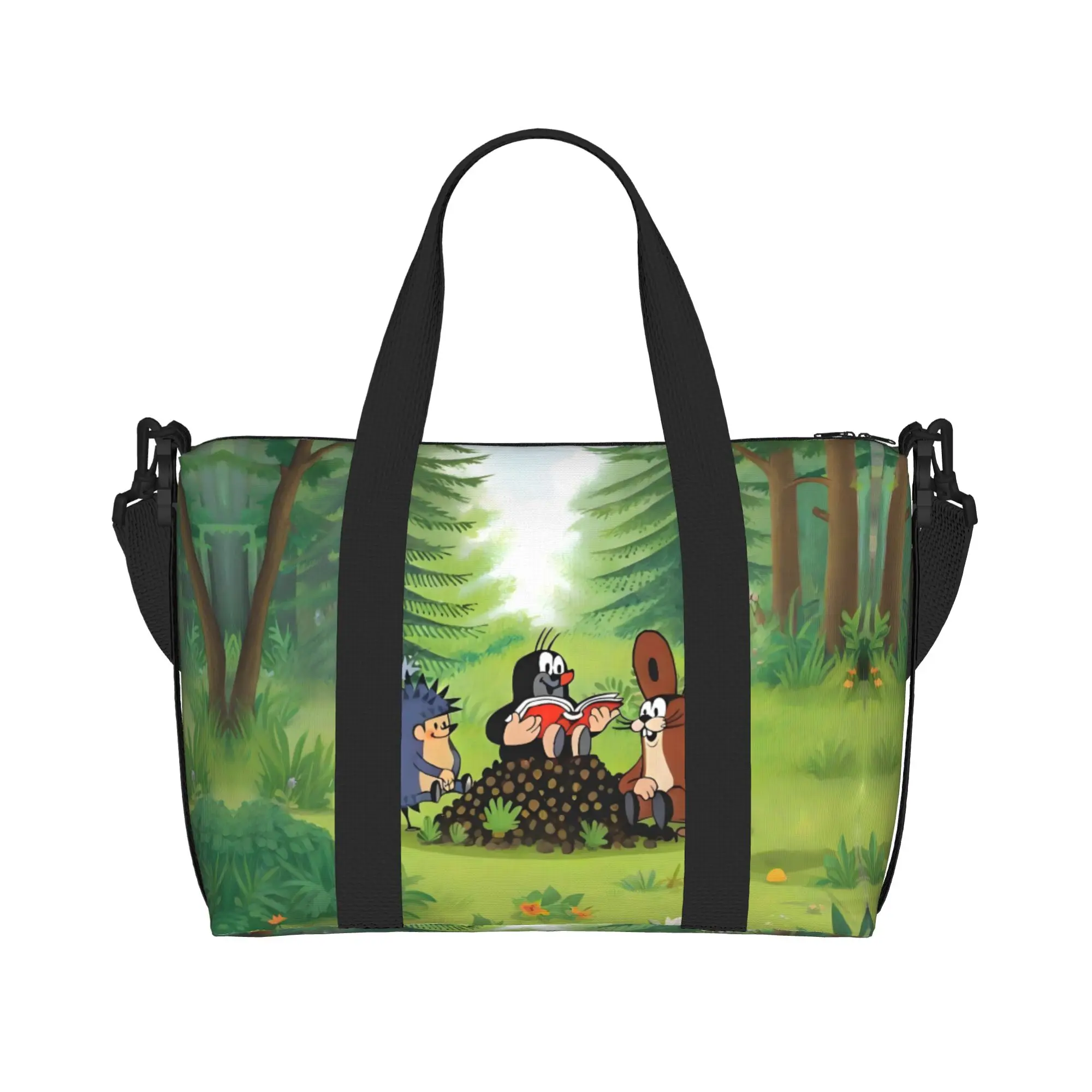 Custom Czech T-The L-Little M-Mole Cartoon Anima  Tote Bag Women Large Capacity Krtek  Krtecek  Gym Beach Shoulder Travel Bag