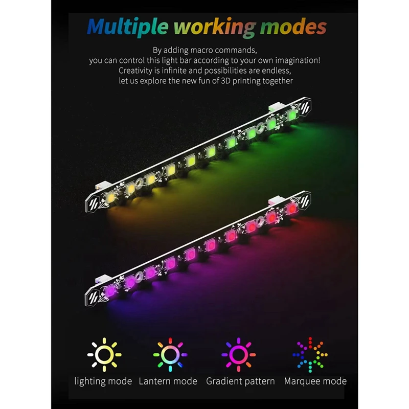 2Pcs 3D Printer Daylight PCB Kit 5V RGB LED Bar Daylight On A Stick For Voron