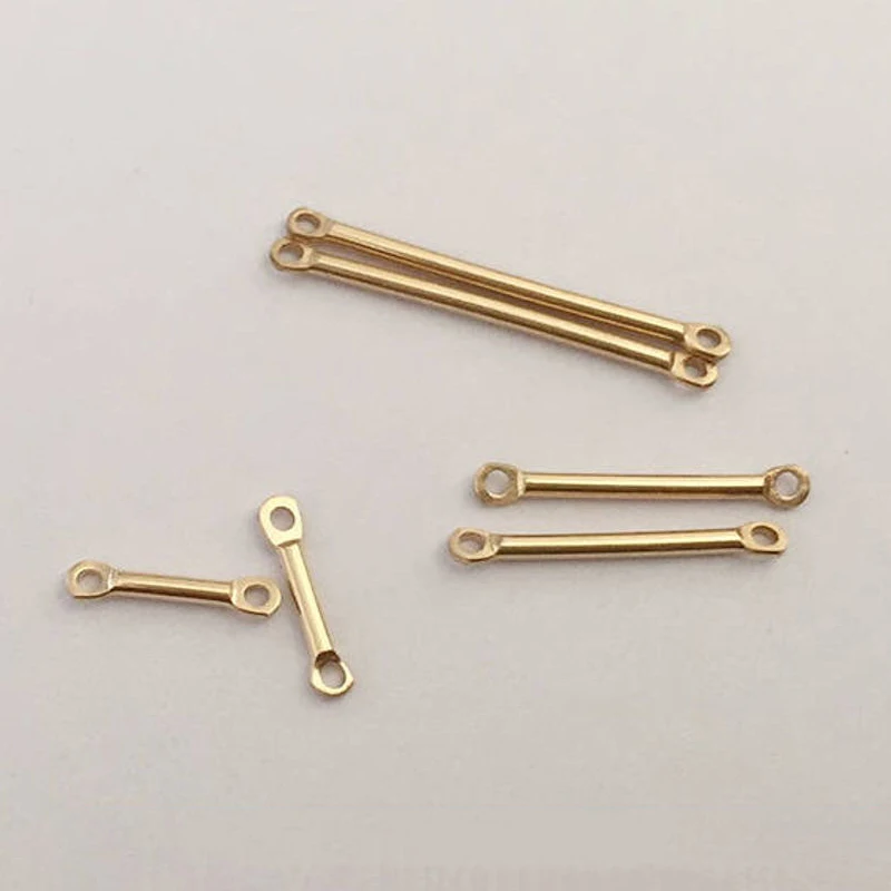 Real 14K Gold Filled Round Bar Link Gold Jewelry Accessories Long Stick Connector for Necklace Making Handmade Jewelry Findings