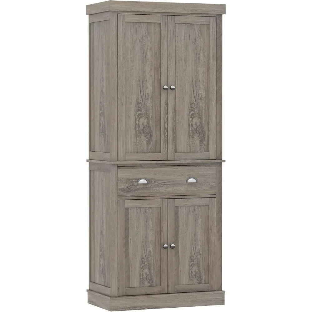 

Cabinets.72Kitchen Pantry Storage Cabinets with Drawer, Freestanding Cupboard with4Doors Drawer,4Shelves,Utility Pantry Cabinet