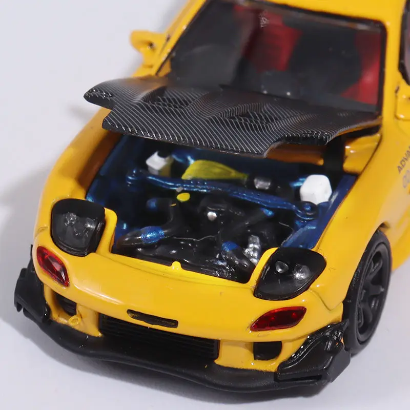 BSC версия с открытой крышкой 1:64 Mazda RX7 FD3S RE дождевой дворец моделирование сплава модель автомобиля коллекция орнамент