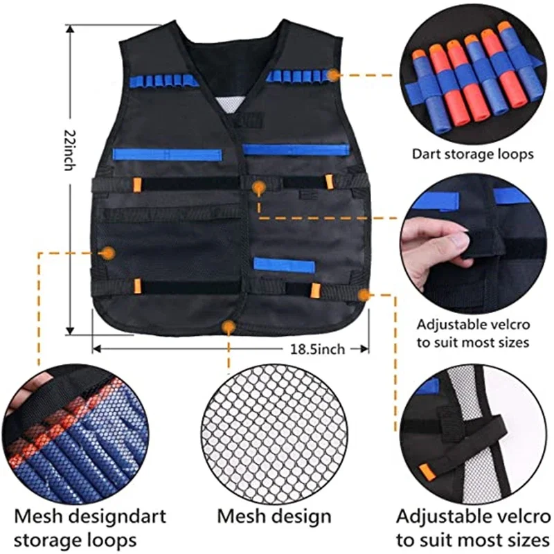 Tactical Vest Kit 2 Pack for Nerf Guns N-Strike Elite Series for Boys for Nerf Toys Guns  Outdoor Games Toys