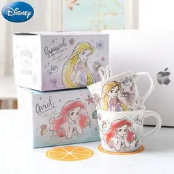 Disney princess Winnie the Pooh Stitch Cup ceramic mug with spoon cute cartoon household water cup 250ml coffee cup gift for kid