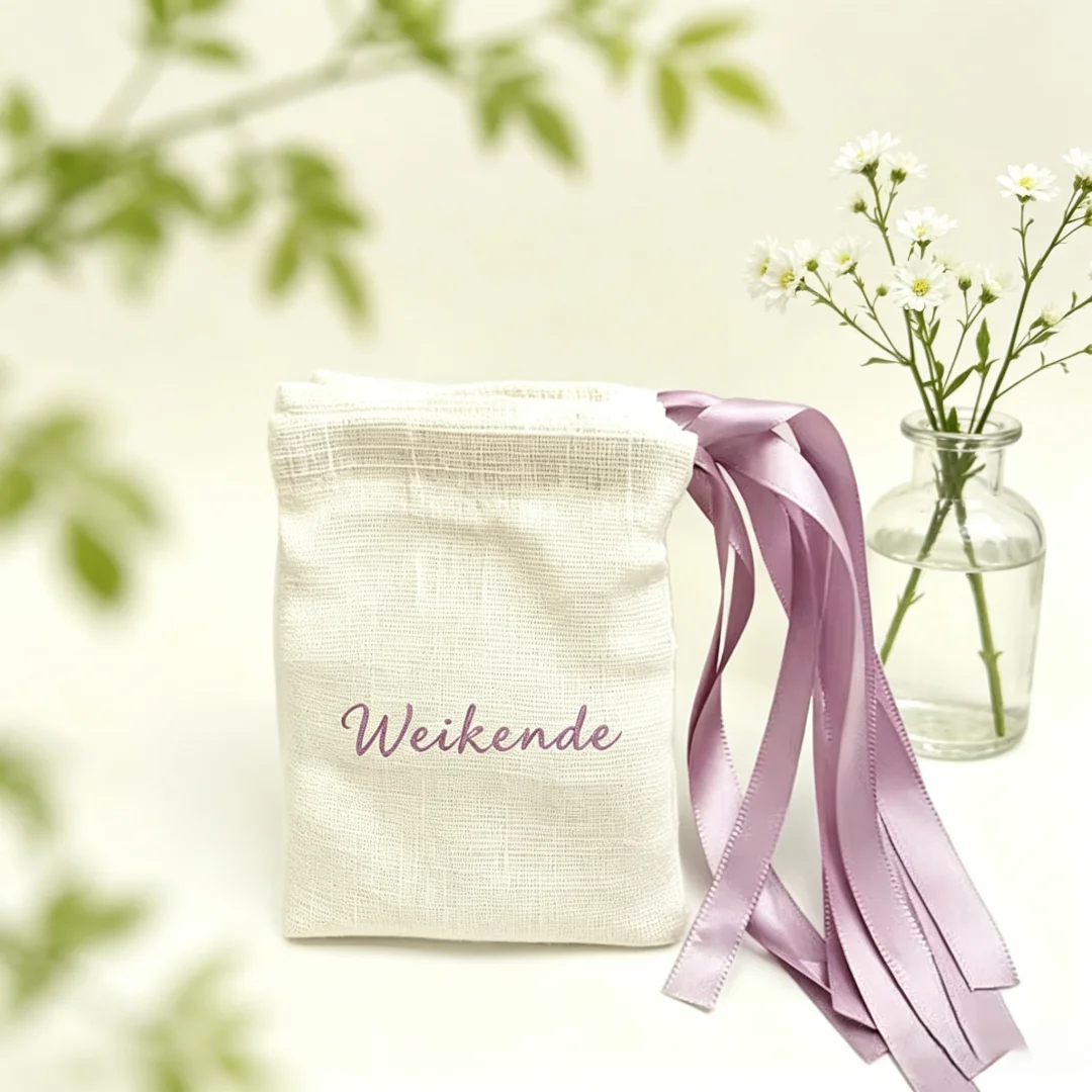 50Pcs Custom Logo Beige Bamboo Cotton Burlap Canvas Gift Pouches Jewelry Organizer Bags for Necklaces Earrings Rings&Small Items