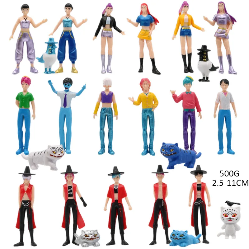 

18/14 шт. Kpop Devil Hunters фигурка аниме Hunters Tiger Rumi/Mira/Zoey фигурка ПВХ настольный декор модель куклы игрушка детский подарок