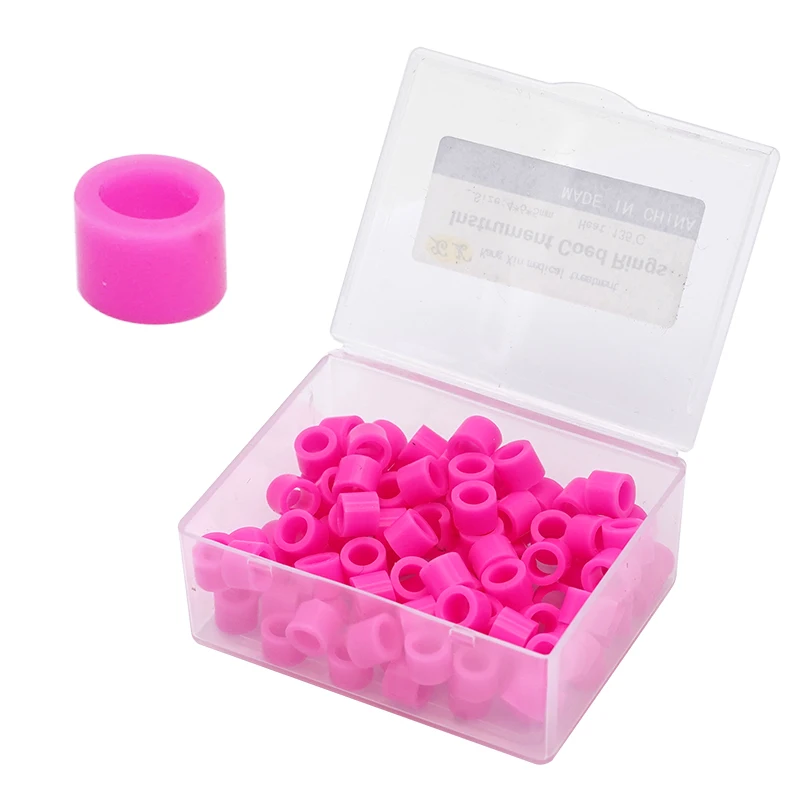 100pcs Dental Silicone Identification Color Code Rings