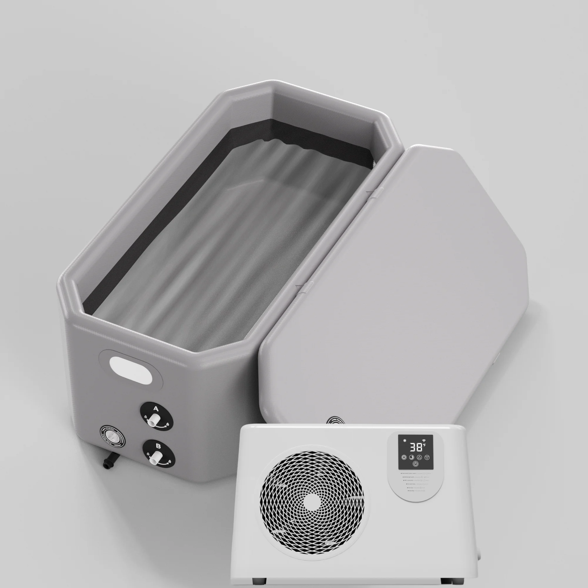 

Latest Edition Cold Plunge Tub Angled Bathtub with Recirculating Water Chiller System