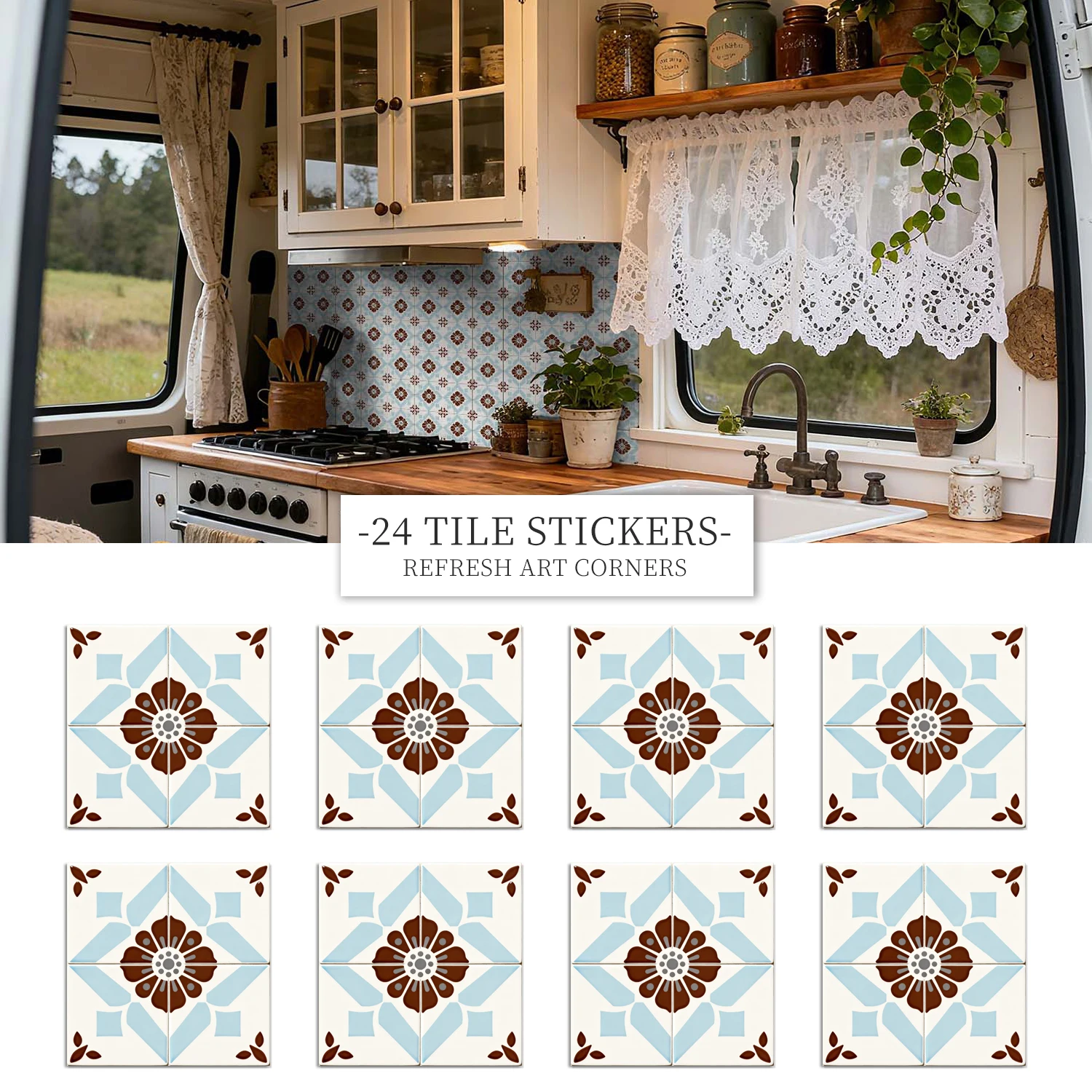 

36 self-adhesive PVC tile stickers, kitchen and bathroom use self-adhesive splash proof stickers for home decoration