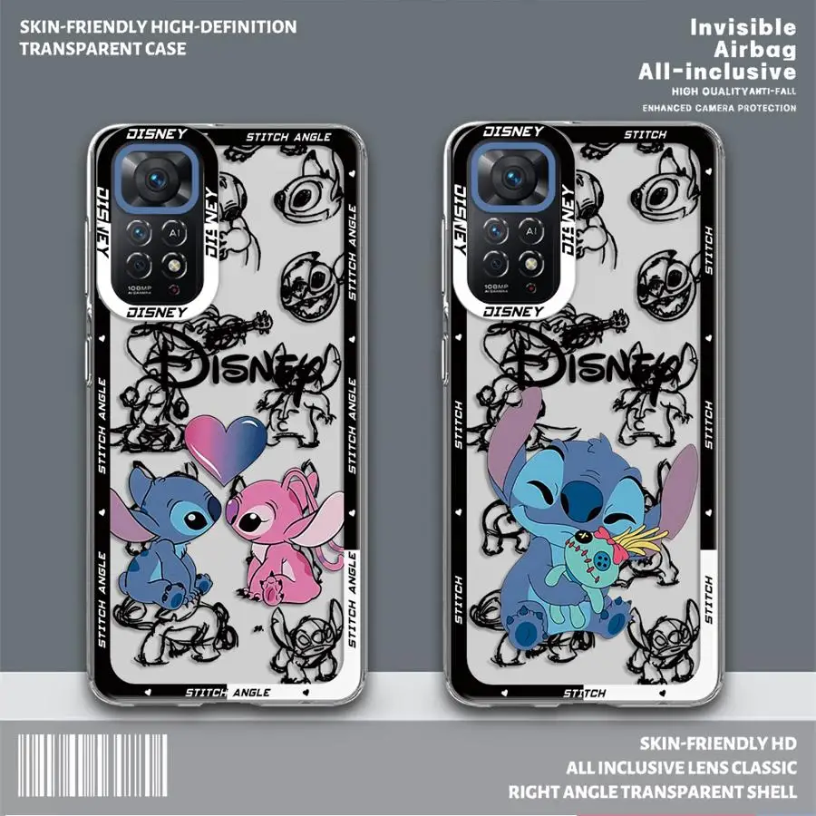 Lovely Disney Stitch Case for Samsung Galaxy A52 A72 A31 A50 A51 A71 4G A21s A12 A52s A22 A32 5G Transparent Cover Capa