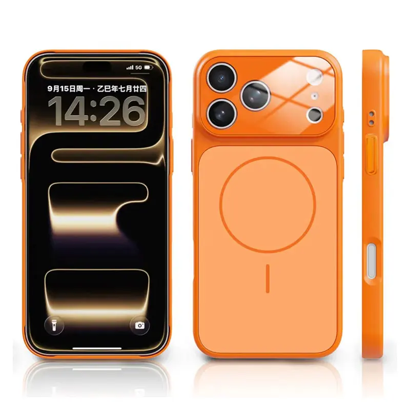 Coque de téléphone de luxe en acrylique mat, étui arrière magnétique pour iPhone 11 12 13 14 15 16 17 Pro Max Air Plus, compatible Magsafe