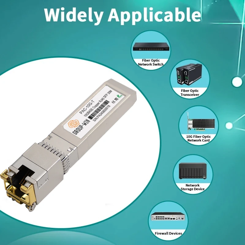 10G SFP + وحدة النحاس SFP + إلى RJ45 10GBase-T RJ45 موصل 30 متر متوافق مع Mikrotik/Zyxel/Hisource/HORACO/Router/Switch