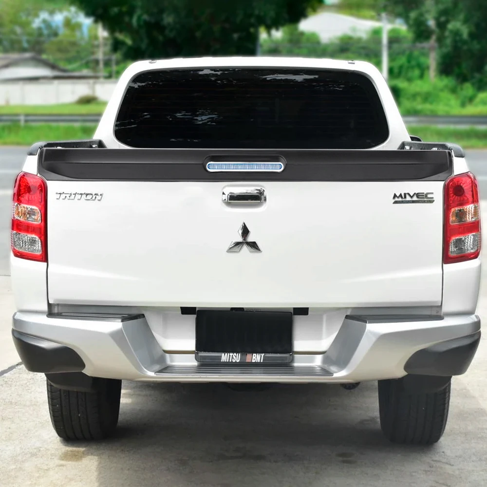 Preto fosco bagageira spoiler ferroviário guarda para mitsubishi triton l200 2015 2016 2017 2018 ano cauda portão capa guarnição protetor 1 pçs