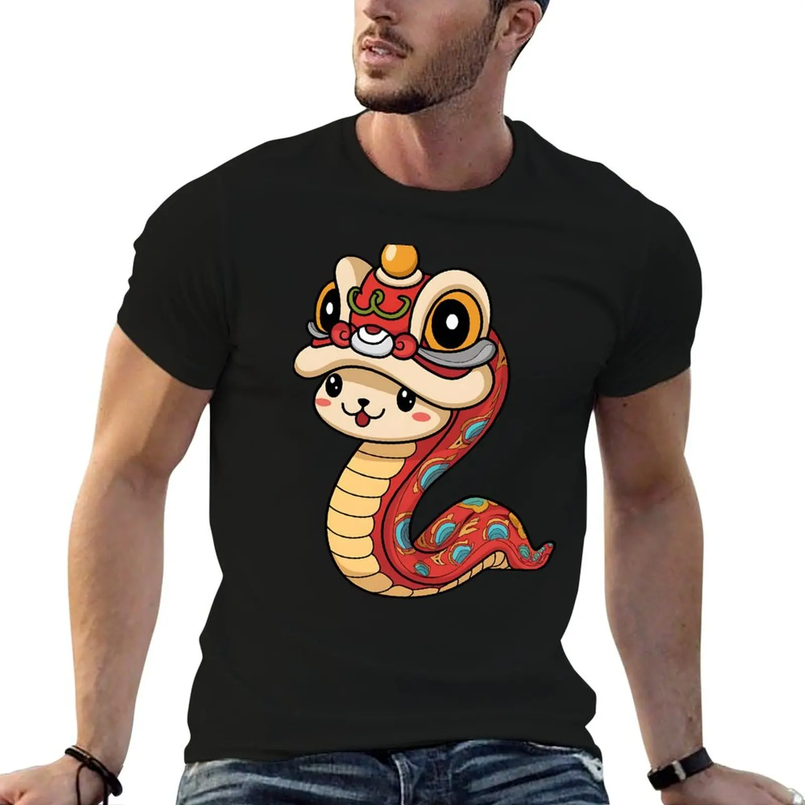 

Snake Lion Dance Lunar Year T-Shirt man t shirt heavy cotton funny t shirts dark humor man t shirt designer T-Shirt