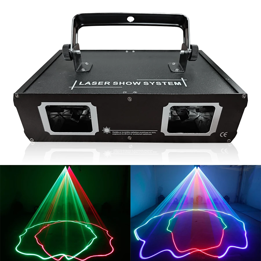 Disco Dual Lens RGB Beam Line Scanner Projector Laserlamp Dmx512 Geschikt voor Disco DJ Party Wedding Bar Stage Light