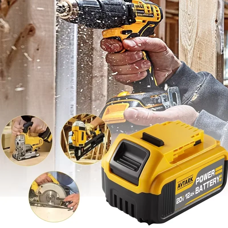 Nuevo para herramientas eléctricas dewalt, baterías recargables de litio de 12Ah DCB184 DCB182 DCB180 DCB181 DCB182 DCB201 para batería dewalt 20v