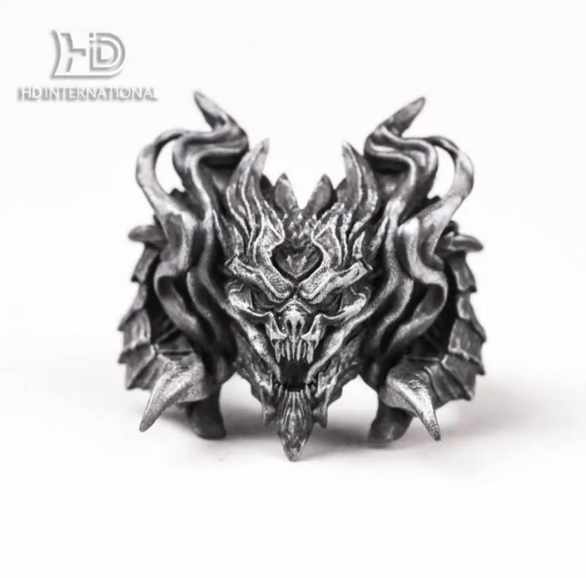 

925 Silver Flaming Dragon Ring, Evil Dragon Jewelry, Tyrannosaurus Rings