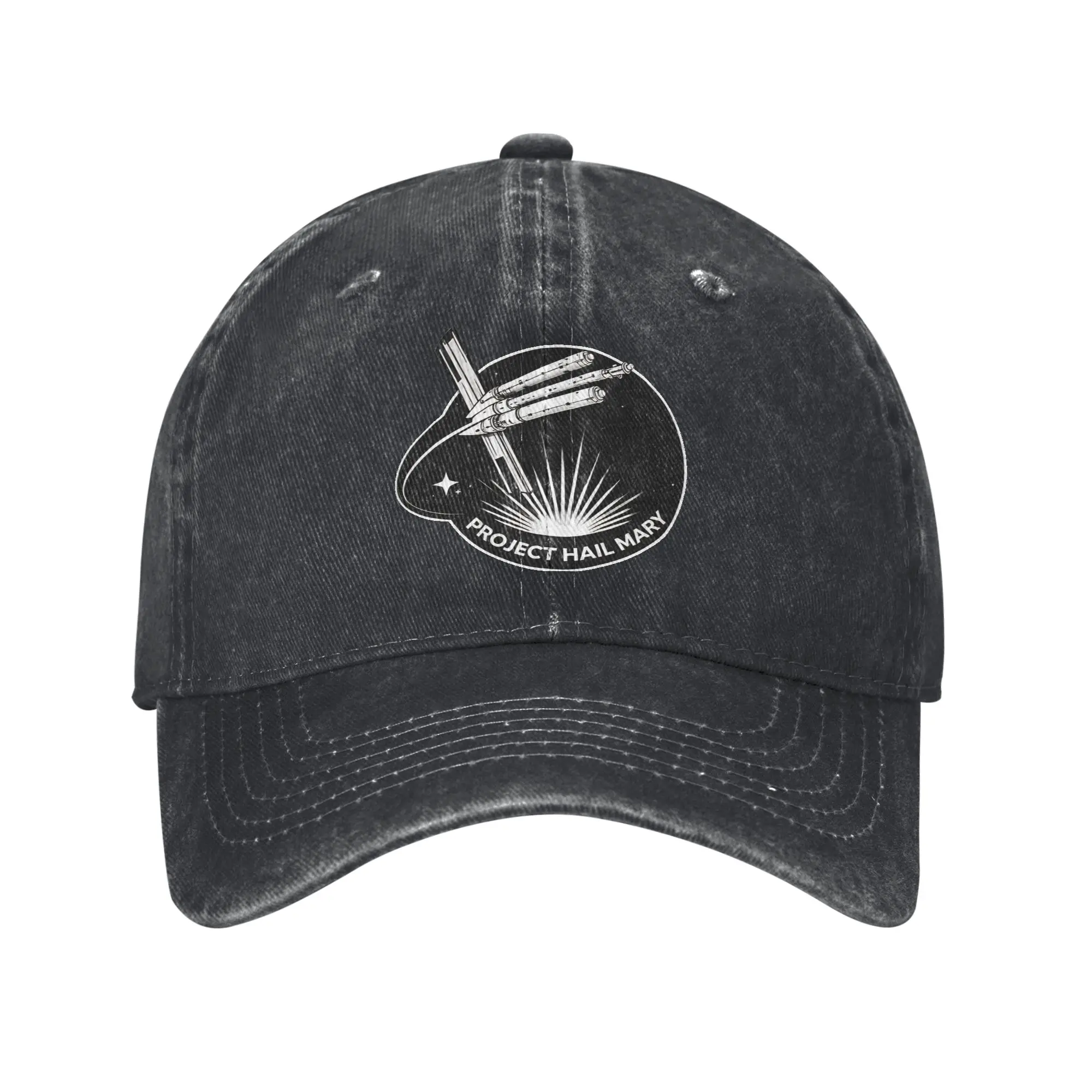 Summer Space Mission Patch Black White Project Hail Mary Baseball Cap Sun Design Hip Hop Hats Male Vintage Outdoor Baseball Caps